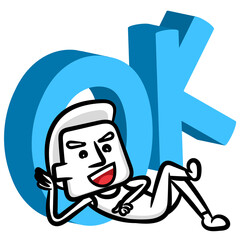 Cartoon man with ok 