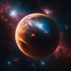 Planets and galaxy, science fiction wallpaper. Beauty of deep space. 