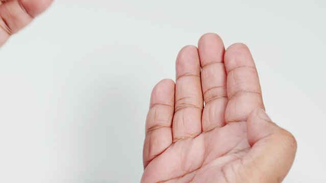 Indian Uses Hand Sanitizer in the studio shot
