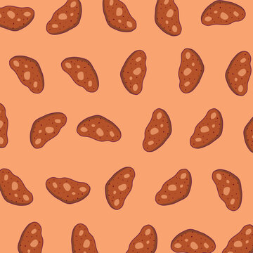 Isolated vectors of whole and sliced sweet potatoes pattern