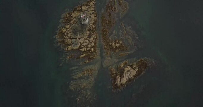 Aerial Flyover, Vanderbilt Reef Crevice, Green Ocean Water, Corel Reef, Juneau AK,