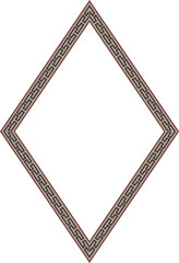 Rhombus Frame old Greek key pattern Greek meander pattern antique retro vintage meander old-fashioned design picture frame art and craft borders element decorate isolated background