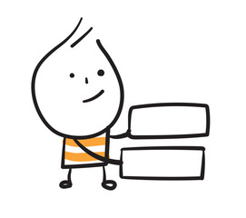 Talk Collection of hand drawn business worker icons. Vector illustration.	