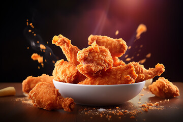 fried chicken on a plate, fast food, ai, ai generated, generated, ai generative, generative
 - obrazy, fototapety, plakaty