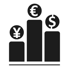 financial graph icon illustration