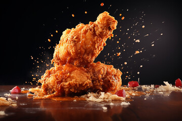 FRIED CHICKEN  PIECE, FRIED CHICKEN WINGS, ai, ai generated, generated, ai generative, generative
