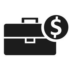 financial suitcase icon illustration