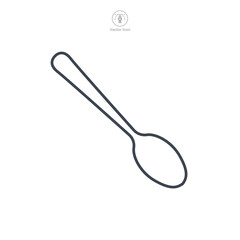 Spoon icon symbol vector illustration isolated on white background