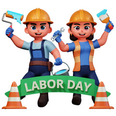 Fototapeta premium 3D Character Illustration Labor Day