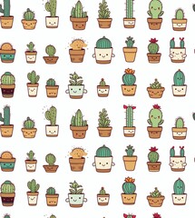 Cuddly Cactus Haven: Charming Background