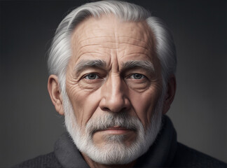 Obraz premium Older men with an gray background. Generative AI.