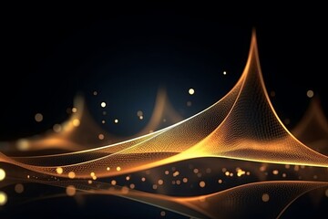 abstract futuristic background with gold flames, Generative AI