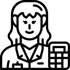 female accountant line icon