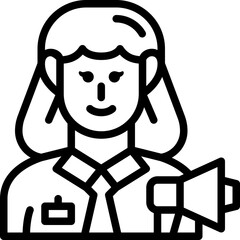 woman advertiser line icon