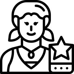 woman influencer line icon