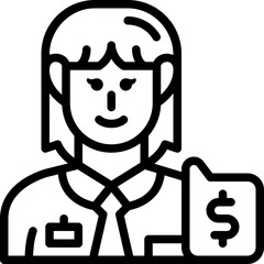 saleswoman line icon