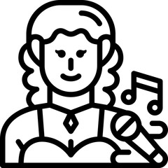 female singer line icon