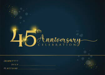 45th year anniversary celebration. Anniversary logo