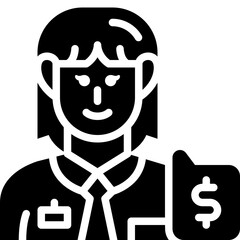 saleswoman solid icon
