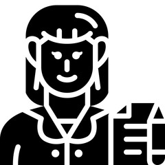 female writer solid icon
