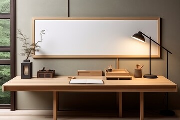 Home Office Japanese Minimal Design, Generative AI