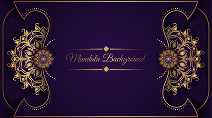 Purple background, with gold mandala ornament