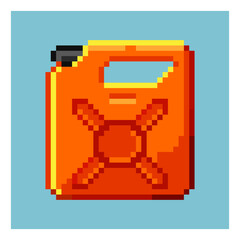 Pixel art sets of gas can on pixelated style.8bits perfect for game asset or design asset element for your game design asset.