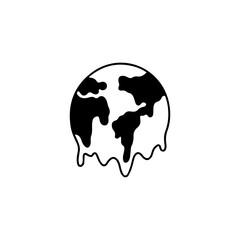 vector illustration of earth melting concept