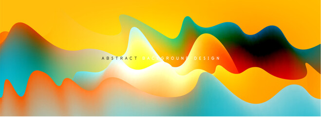 Dynamic liquid waves abstract background for covers, templates, flyers, placards, brochures, banners