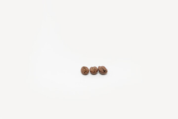 Coffee Beans on White Background. Minimalist Arrangement 