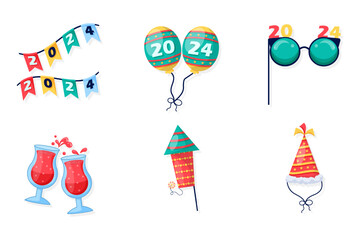 Set Collection of New Year Party Element