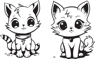 persian cat and animals Black and White Cartoon Illustration of Cute Animal Characters Group Coloring Book