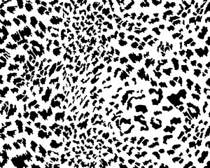 Leopard print pattern animal seamless for printing, cutting stickers, cover, wall stickers, home decorate and more. Leopard black spots on a white background classic design.
