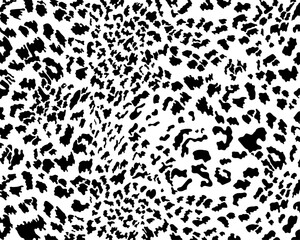 Leopard print pattern animal seamless for printing, cutting stickers, cover, wall stickers, home decorate and more. Leopard black spots on a white background classic design.
