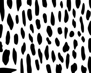Dalmatian black spots pattern seamless on a white background classic design.