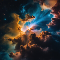 Planets and galaxy, science fiction wallpaper. Beauty of deep space. 