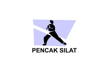 pencak silat sport vector line icon. sportsman, fighting stance. sport pictogram illustration.