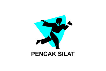 Fototapeta na wymiar pencak silat sport vector line icon. sportsman, fighting stance. sport pictogram illustration.