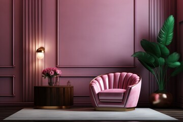 Elegantly Curated Classic Art Deco Room with Pink Elements
