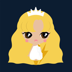 Fototapeta premium Little fluffy hair girl wearing fancy costume for Halloween party