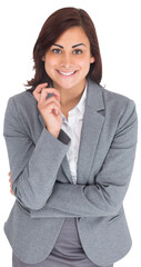 Digital png photo of caucasian businesswoman on transparent background