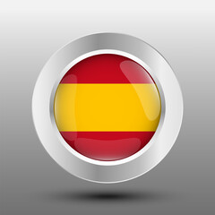 Spain round flag metal button background