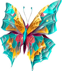 Fototapeta na wymiar Origami Butterfly Illustration 