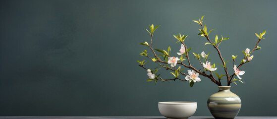 Beautiful Zen Wellness Spa Background with copy space - background - generative AI