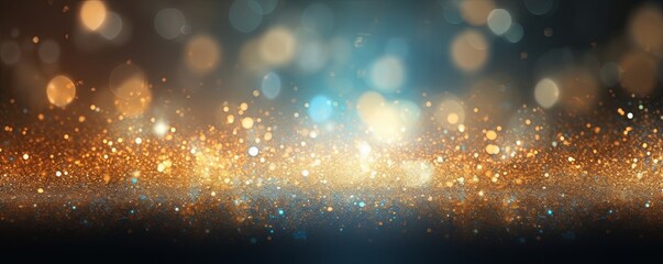 background of abstract glitter lights. gold and black. de focused, Generative AI