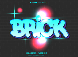 Retro trend brick y2k text effect 