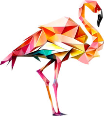 3d Flamingo Origami Clipart