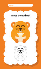 Animal Writing Exercise Practice Worksheet for Kids
