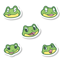 蛙 アイコン カラー ラベル セット