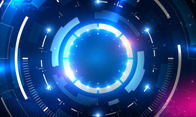 Abstract circle sci fi futuristic technology innovation concept background. Digital business. Digital circle.Sci fi futuristic user interface, HUD. Science and technology. Big data. Cyberspace. Vector